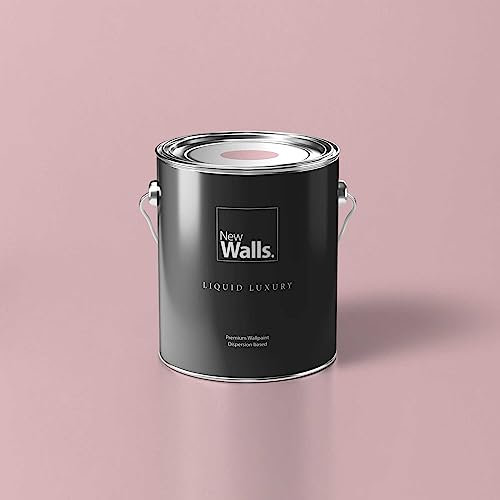 New Walls Premium Wandfarbe Pink, Rosa Liquid Luxury Dispersionsfarbe für Innenräume – 5 L