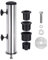 PATIKIL Umbrella Stand Tube, Stainless Steel Outdoor Umbrella Base Pole Mount Stand Set, Table Umbrella Tube Bracket for Outside Backyard Balcony, Silver