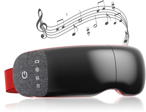 Augenmassagegerät mit Wärme Augenmaske - für trockene Augen mit Musik 3 Modi Wiederaufladbare Tempelmassagegerät Zugentlastung Geburtstag Tag Geschenk