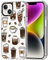 MOSNOVO Case for iPhone 14 Plus, [Buffertech 6.6ft Military-Grade Drop Protection] [Anti Peel Off Tech] Clear TPU Bumper Phone Case Cover Design - Coffee