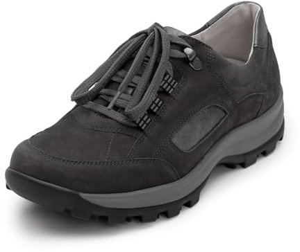 VITAFORM Wanderschuhe Damen Nubukleder – Wasserabweisende Trekkinghalbschuhe – Trekkingschuhe mit austauschbarem Luftpolsterfußbett – Hikking-Schuhe mit stabilen Halt – Anthrazit Größe 39