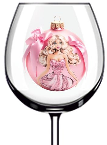 12x Christmas Decoration Wine Glass Bottle Vinyl Sticker Decals m847