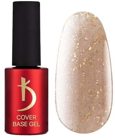 K Professional Base Coat - Base Gel Cover - Light Beige Flakes Camouflage -7ml- Unterlack - UV Nagellack - Gel Nägel - Beige Flocken Tarnfarbe Glitzern Confetti - UV LED