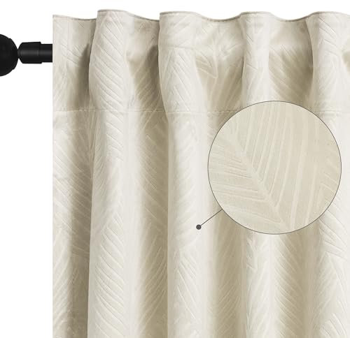 WOLTU Samtvorhang Gardinen mit Kräuselband Vorhang Blickdicht Verdunklungsvorhänge Samt Thermovorhang Kälteschutz, Velvet Samt Curtains für Deko Schlafzimmer Wohnzimmer, 135x225 cm Beige (1 Stück)
