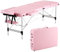 Panana Tragbare Massageliege Klappbar 3 Zonen Höhenverstellbarer Massagetisch mit Kopfstütze & Armlehnen Massagebank Aluminium Tattoo-Tisch (Rosa)