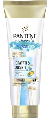 Pantene Feuchtigkeitsspendende & glänzende Spülung mit Biotin 160 ml. Pro-V Miracles Feuchtigkeitsspendende Spülung mit Hyaluronsäure, hält die Feuchtigkeit für weiches und gesundes Haar