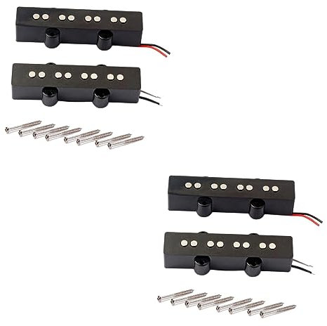 TOYANDONA String Bass Pickup Set Für Jazz Gitarre Offene Tonabnehmer Für Bridge Und Hals Schrauben Und Federn Schwarz