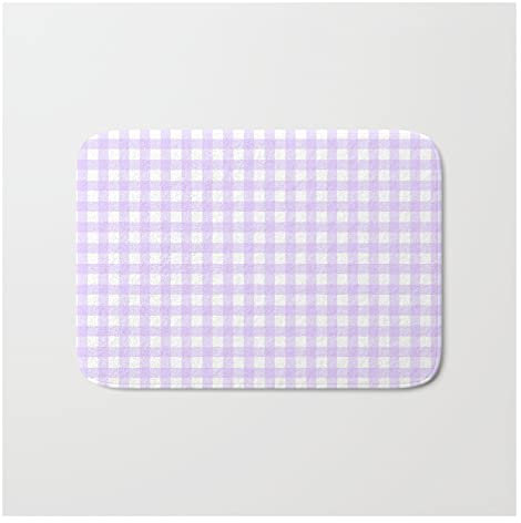 Schmutzfangmatte Lavendel-Gingham, Fußmatte Resistente Teppich Pflegeleichte Türmatte Für Garten Flur Hintertür 40X60Cm