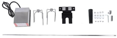 Riuulity Kit Girarrosto Elettrico con Asta per Spiedo Rotante Stabile, Adatto per Barbecue All'aperto, capacità di Carico Massima 15 kg (Spina UE 220 V 50 Hz), Riuulityebws9nku17-12