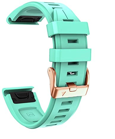 PURYN Für Garmin Fenix ​​6S 5S 7S Armband 20mm Armband Für Fenix ​​6s Pro 5s Plus Rose Gold Schnalle Silikon Schnell Ersatz Handgelenk Riemen(Teal,Fenix 7S)