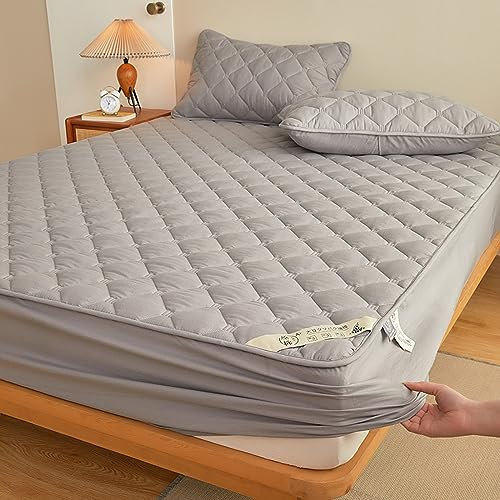 Matratzen-Spannbetttuch nur für Standard-Matratze und Luftbett-Matratze, Doppelbett, Sommer-Tagesdecke, Eisseide, Latex-Tagesdecke, solide Bettwäsche, Matratzenschoner, Bezug, Schlafzimmer, für