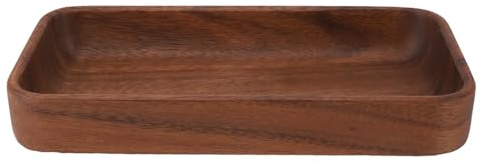 Jenngaoo Wooden Fruit Bowl, 30cm Rectangular Acacia Wood Salad & Serving Bowl - Stylish Snack Bowl for Food, Bread, Dessert & Fruit Display