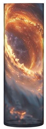 Cosmic Kunststoffvasen mit schwarzem Loch, zylinderförmig für Blumen, 30 x 9 cm, große Blumenvase, unzerbrechliche Vasen für Büro, Eingangsbereich, Regal, Einweihungsdekoration