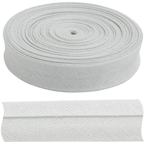 AERZETIX - C77325 - Band Streifen Schrägband 9 Meter x 17 mm - aus Baumwolle - Farbe hellgrau - Paspelierung passepartouts borten für Kleidung Kissen bettdecken schrägband