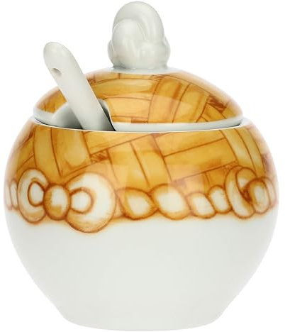 THUN, Zuccheriera in Porcellana, Linea AbbracciAMI, Zuccheriera da Collezione, Idea Regalo per Natale, 370 ml, Ø 10.25 cm, 9.60 cm h