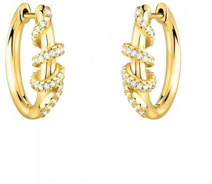 SOFIA MILANI - Damen Ohrringe 925 Silber - vergoldet/golden & mit Zirkonia Steinen - Zirkonia Ohrstecker - E2957