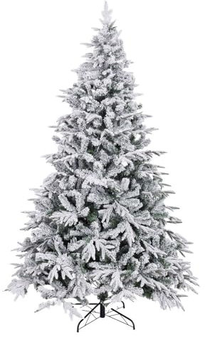 Árbol de Navidad Plegable Artificial con 357 Ramas Mixtas ignífugas en Verde y Blanco de 150 cm