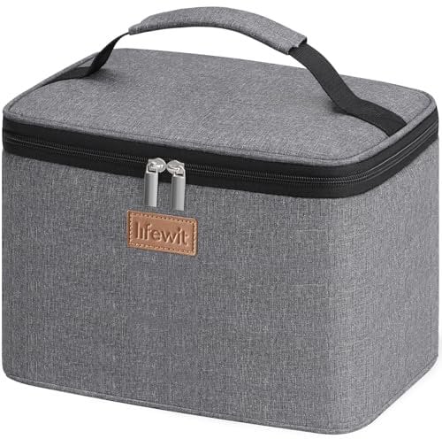 Lifewit 9L Bolsa Termica Porta Alimentos Pequeña, Bolsa Comida Trabajo para Hombres y Mujeres, Lancheira Termica, Nevera Portatil Tela, Lunch Bag para Picnic, Trabajo, Oficina, Escuela, Gris