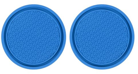 sourcing map 2pcs Car Cup Coasters Universal PVC Car Cup Mats Non-Slip Cup Holder Insert Coasters Car Interior Accessories, Blue