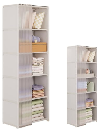 Kleideraufbewahrung Schrank - Schwerlast Garderobe Mit Regalböden, Mobiler Kleiderschrank | Organizer Für Kleidung Mit Stoffbezug Aus Vlies Für Schlafzimmer Kompakte Lagerung Und Einfache Einrichtung