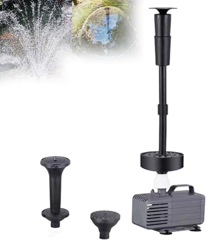 Tauchpumpe LED Teichpumpe mit Springbrunnen Kit, Hoher Durchfluss 1000-5500L/H für Wasserfälle, Hydrokultur, Aquarien, Indoor Outdoor