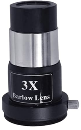 Telescope Metal 2X3X/5X Extender Telescope Double Universal Lens To Contact 1.25 Inches 31.7mm Eyepiece(3X Barlow Lens)