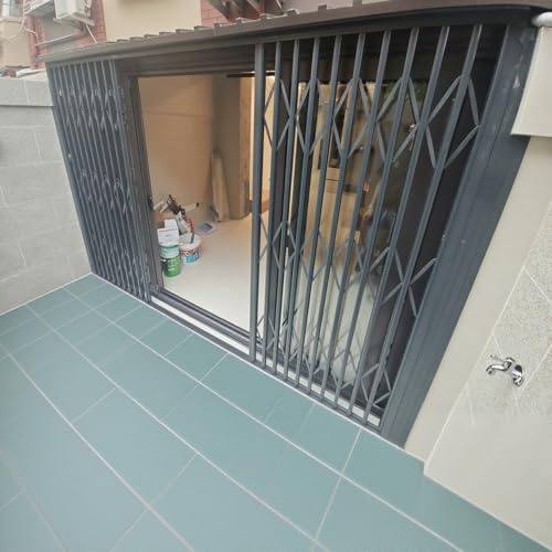 Fenstergitter Einbruchschutz Kellerfalttür-Sicherheitsstange aus Aluminium, Schnellverschluss-Schiebetürschiene, 60 X 90 Cm/ 90 X 120 Cm Fenster-Sicherheitszäune Einbruchschutz(W59xH90in/150x230cm)