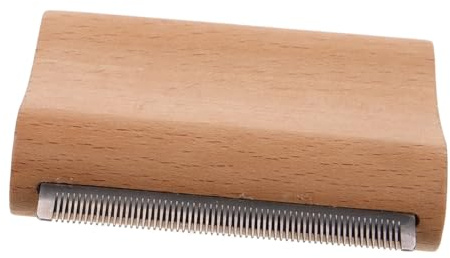 WEKADRIN Ergonomische Pferdepflegebürste Holz Multifunktionaler Striegel zur Haarentfernung und Scheren für Pferde und Großtiere Robust und Einfach zu Reinigen