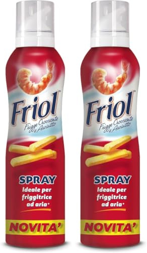 Friol Olio Spray Friggitrice ad Aria – 2 Confezioni da 150 ml – Frigge Croccante e Leggero – Olio di Semi di Girasole Spray Cucina