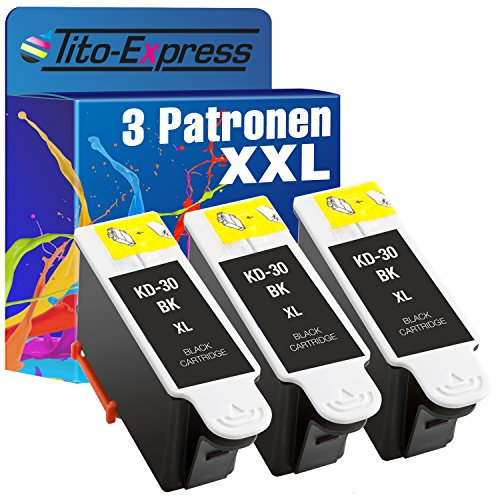 Tito-Express PlatinumSerie 3 Drucker-Patronen Black XXL passend zu Kodak 30XL | Für Kodak ESP Office Serie 2100 ESP Office 2150 ESP Office 2170 Hero 3.1 Hero 5.1