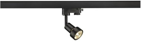 SLV PURI TRACK | Spot für Hochvolt-Stromschiene, LED 3-Phasen-Strahler, Decken-Strahler, Decken-Leuchte, Schienensystem, Innen-Beleuchtung | GU10, schwarz matt, inkl. 3Phasen-Adapter