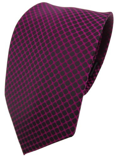 TigerTie - Designer Krawatte in magenta fuchsia schwarz gemustert