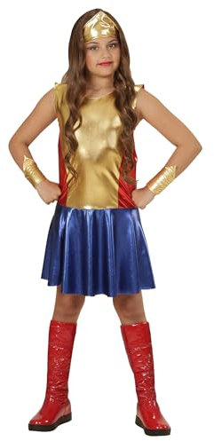 W WIDMANN MILANO Party Fashion - Costume da Wonder Girl per bambini, abito, supereroe, costumi in maschera