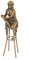 Moritz Bronzefigur Bronze Figur Statue Skulptur Frau Dame Barhocker Akt Höhe 25,7 cm
