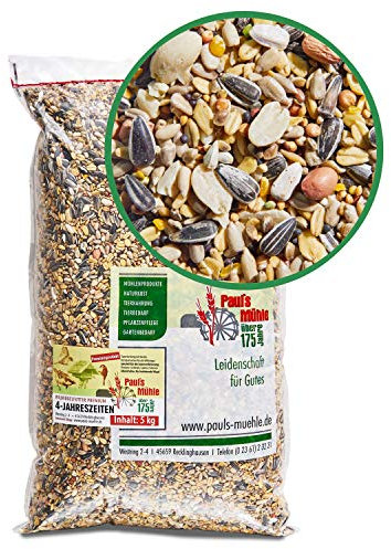 Paul´s Mühle Wildvogelfutter, Ganzjahresfutter für Wildvögel, 4-Jahreszeiten, 5 kg