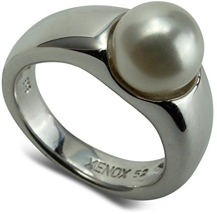 Xenox Damen Ring Sterling Silber 925 Perle Größe 52 S07-A0299