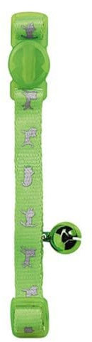 HUNTER NEON Katzenhalsband, Nylon, reflektierend, Sicherheitsverschluss, Glöckchen, grün