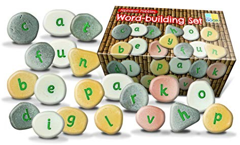 Yellow Door Alphabet Pebble Word-Building Set | Abc Spelling Lowercase Letter Stones | Educational Toy For Kids Age 2 3 4 5 | Durable Outdoor Learning | Set Of 50 | Phonics And Cvc Words | Literacy