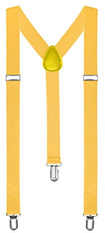 Autiga® Hosenträger Herren Damen Hosen Träger Y Form Style Clips Schmal Neon Bunt Farbig gelb-orange