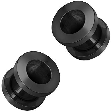 SoulCats 2er Set Flesh Tunnel Tunnelset in verschieden Größen schwarz, Größe: 8 mm, Farbe: Schwarz