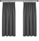 Deconovo Gardinen Blickdicht Kräuselband Dicke Gardinen Wohnzimmer Vorhang Verdunkelung Kälteschutz, 138x168cm(HöhexBreite), Dunkelgrau, 2er Set