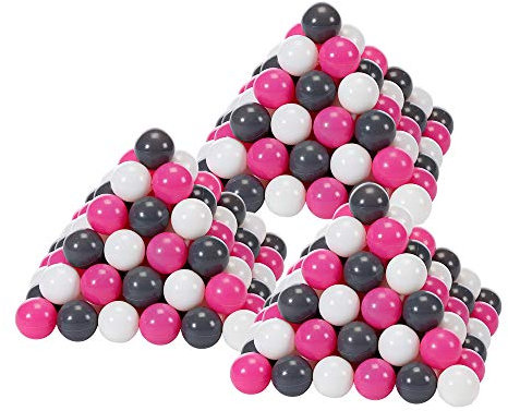 KNORRTOYS.COM 56759 Knorrtoys 56759-Bälleset ca. Ø6 cm-300 Creme/Grey/Rose Bälle