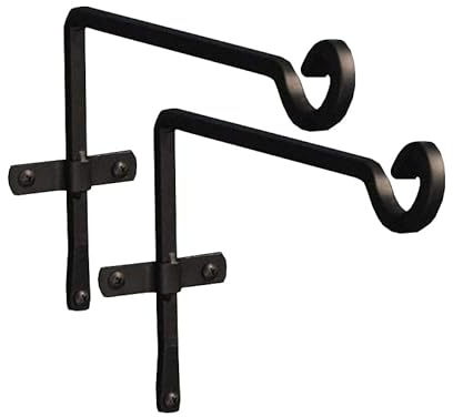 Selections Metal Square Garden Hanging Basket Brackets Hooks (30cm) - Pack of 2