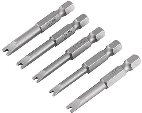 Screwdriver Bits, 5 Pcs S2 Alloy Steel 50mm Length 1/4 Hex Shank U-Shaped Magnatic Screwdriver Bits Set
