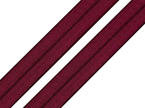 maDDma 1m Falzgummi 20mm Faltgummi elastisches Einfassband Schrägband Saumband Farbwahl, Farbe:Bordeaux