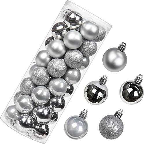 Briful 40PCS 4CM Christmas Baubles, Christmas Tree Decorations Xmas Hanging Ornaments Small Shatterproof Balls for Home Festival Gifts Christmas Decorations