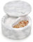 Homiu Salt Cellar Marble 2 Compartment with Swivel Top Storage Salt and Pepper Keeper Cellar Jar