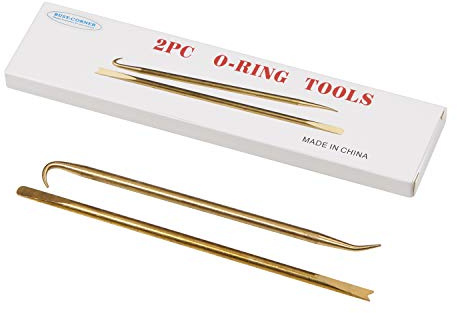Busy-Corner Messing-O-Ring-Installations- und Extraktionswerkzeug-Set, 2 Stück in einer farbigen Box, Mini-Haken-O-Ring-Dietrich-Set, zum Entfernen von O-Ringen, Öldichtungsabzieher und
