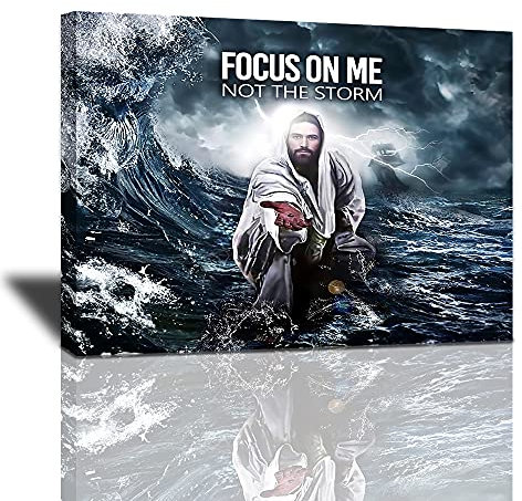 Christliches Jesus-Kreuz, Leinwand, Wandkunst, religiöser Glaube, Poster, motivierend und inspirierend, groß, Holz, Wanddekoration, Christus-Bibel, gerahmt, Gemälde, 40.6x30.5 cm