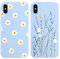 ZhuoFan [2 Stück Handyhülle für Apple iPhone X hüllen/iPhone XS hüllen 5,8'', Gänseblümchen Blume mädchen Silikon Schutzhülle Stoßfest Cute Case Cover Kompatibel mit iPhone XS hüllen, Blau
